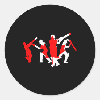 Cricketspieler-Design Runder Aufkleber