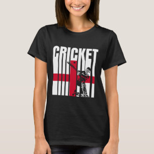 Cricketspieler englische Flagge T-Shirt