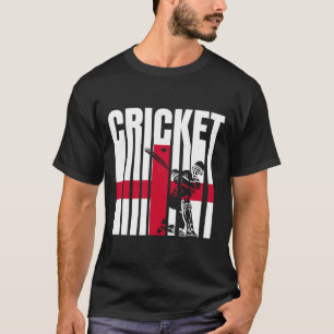 Cricketspieler englische Flagge T-Shirt