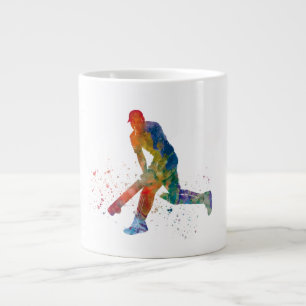 Cricketspieler in Aquarell Jumbo-Tasse