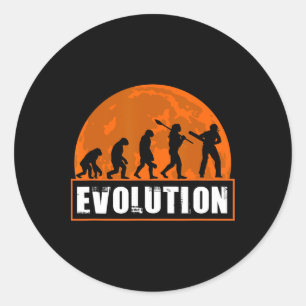 Cricketspieler Lustiges Cricket Menschliche Evolut Runder Aufkleber