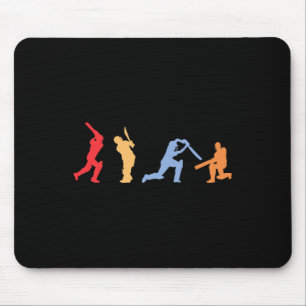 Cricketspieler Retro Cricket Silhouette Cricket Sp Mousepad