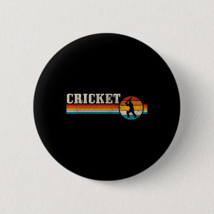 Cricketspieler Sport Vintage Retro Cricket Button