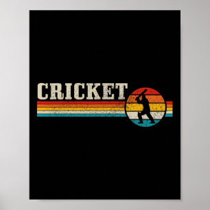 Cricketspieler Sport Vintage Retro Cricket Poster