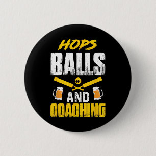 Cricketspieler Trainer Bier trinkender Mannschafts Button