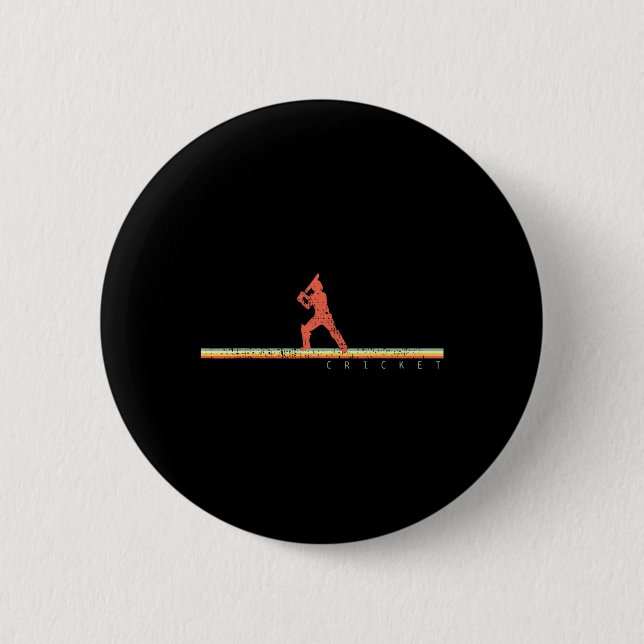 Cricketspieler-Trainer-Geschenk Sport Retro  Button (Vorderseite)