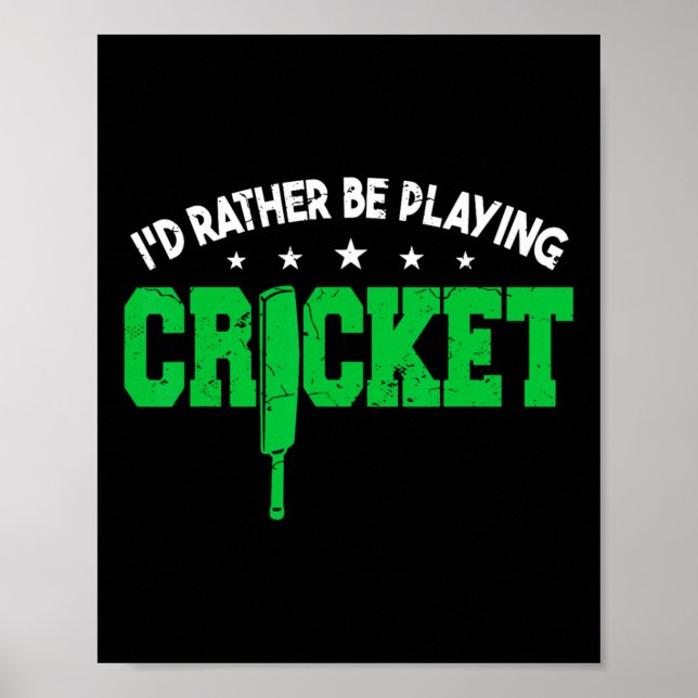 Cricketspieler Training Cricket Männer  Poster (Vorne)