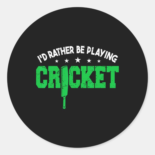 Cricketspieler-Training Cricket Männer  Runder Aufkleber (Vorderseite)