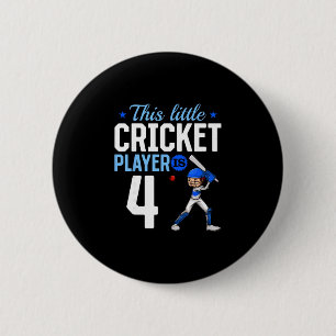 Cricketspieler zum 4. Geburtstag Button