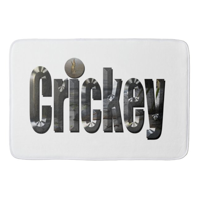 Crickey: Aussie Slang Word made with Crocodiles, Badematte (Vorderseite)