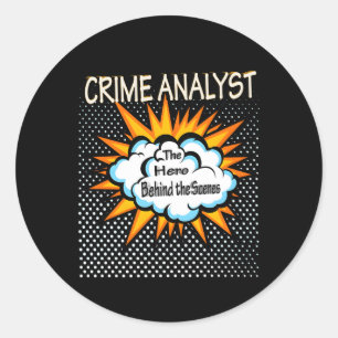 Crime Analyst Hero Job Runder Aufkleber