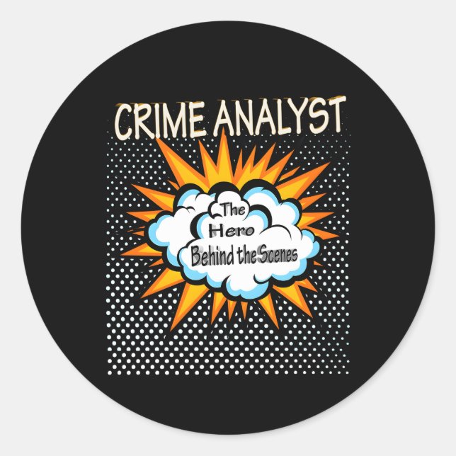 Crime Analyst Hero Job Runder Aufkleber (Vorderseite)