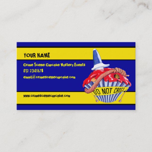 Crime Scene Cupcake Business Card Visitenkarte (Vorderseite)