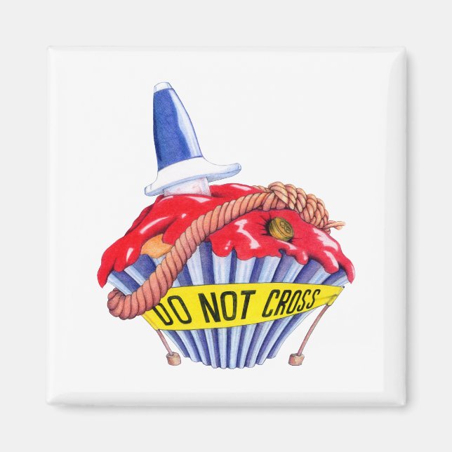 Crime Scene Cupcake Magnet (Vorne)