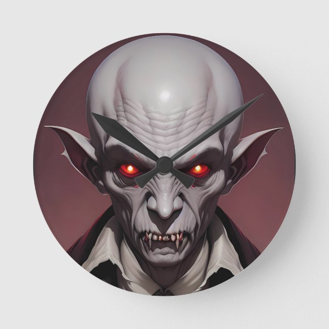 Crimewave Nosferatu Runde Wanduhr (Vorderseite)