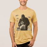 Criminal Bigfoot Tri-Blend Shirt<br><div class="desc">This fun and quirky design features Bigfoot caught in the act, sneaking away with a stack of cash while mysterious UFOs hover overhead, lighting up the night sky. The artwork blends cryptid chaos with extraterrestrial mischief, creating a hilarious scene that feels like it came straight out of a weird conspiracy...</div>