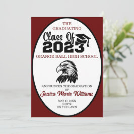 Crimson and Black Class of 2023 Abschluss Einladung