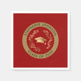 Crimson and Gold Class of 2024 Graduation Party Serviette