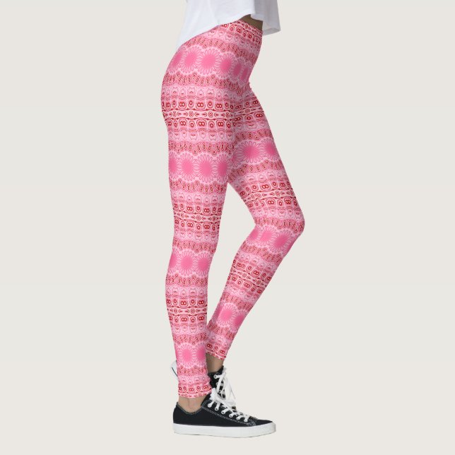 Crimson and Pink Mandala Pattern Leggings (Rechts)
