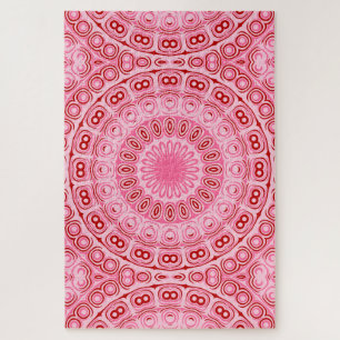 Crimson and Pink Mandala Pattern Puzzle