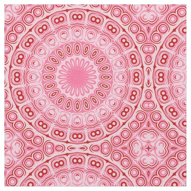 Crimson and Pink Mandala Pattern Stoff (Nahaufnahme)