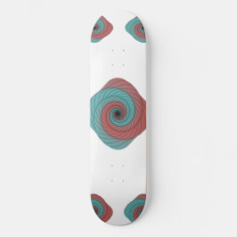 Crimson and Teal Vortex Skateboard