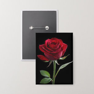 Crimson auf Ebenholz: Die einzelne rote Rose Button