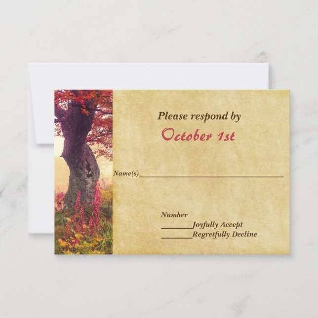 Crimson Blätter Fall Weddinhg Einladung UAWG (Vorderseite)