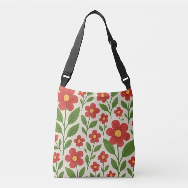 Crimson Bloom Garden Tote Tasche (Vorderseite)