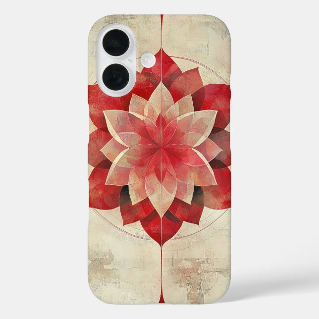 Crimson Bloom Mandala Case-Mate iPhone Hülle (Rückseite)