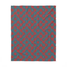 Crimson Blue Circle Geometric Art Nouveau Pattern