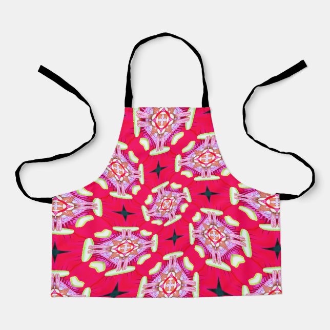Crimson Blume Patterns Schürze (Vorderseite)