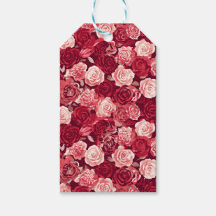 Crimson & Blush nahtloses Rosenmuster Geschenkanhänger