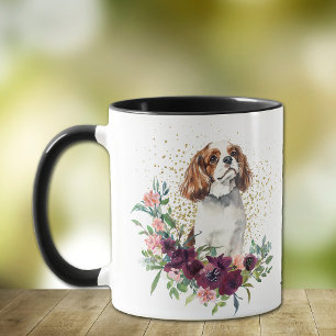 Crimson Bouquet Cavalier King Charles Spaniel Tasse