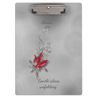 	Crimson Butterfly Bloom clipboard  Klemmbrett