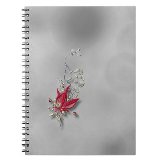 	Crimson Butterfly Bloom Spiral notebook  Notizblock