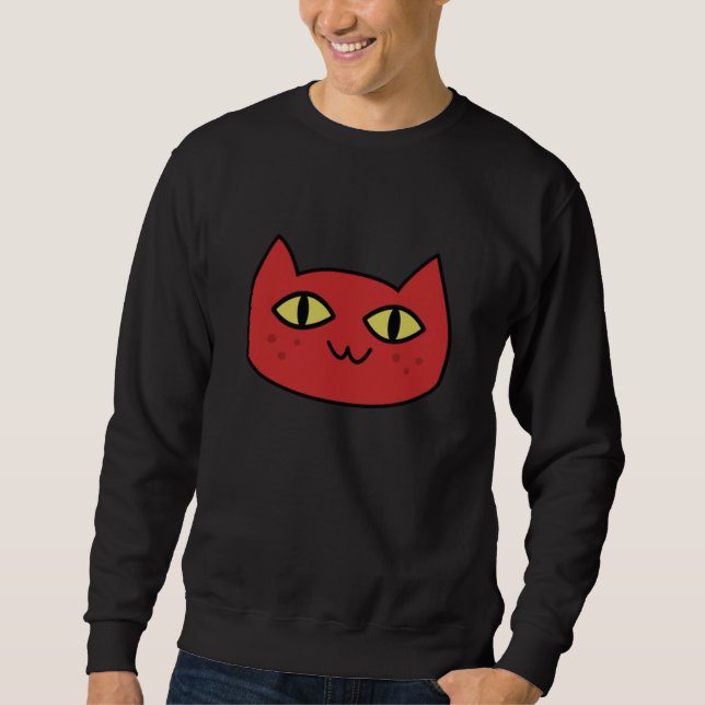 Crimson Cat Pop Art Sweatshirt (Vorderseite)