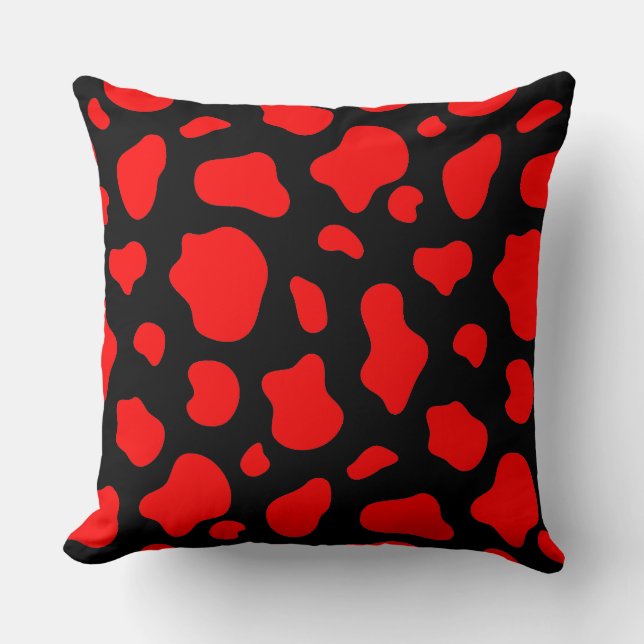 Crimson & Charcoal Spotted Decorative Pillow  Kissen (Vorderseite)