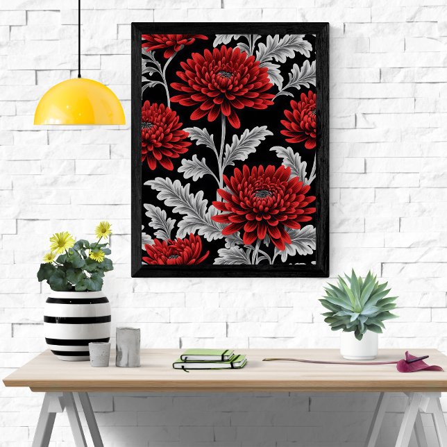 Crimson Chrysanthemums Poster (Von Creator hochgeladen)
