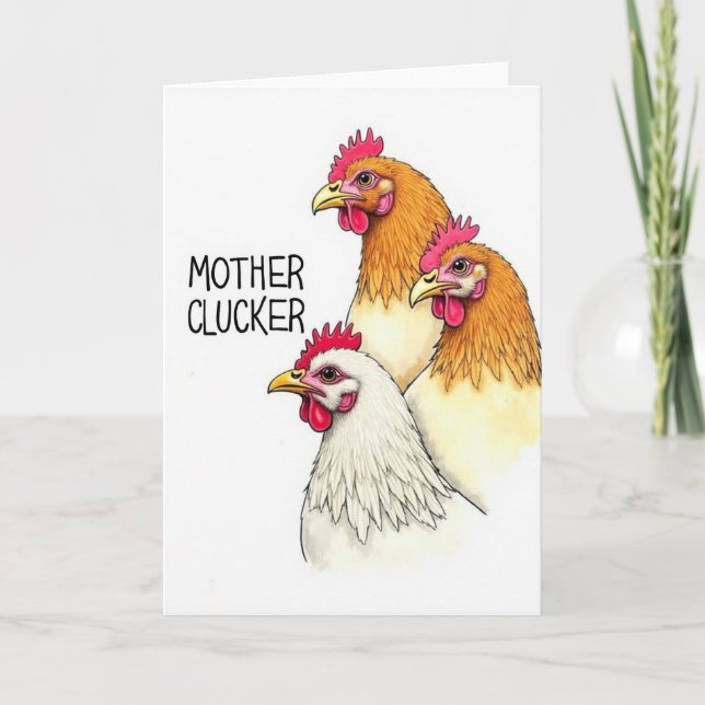 Crimson Combs Mutter Gackerkarte Karte (Vorderseite)