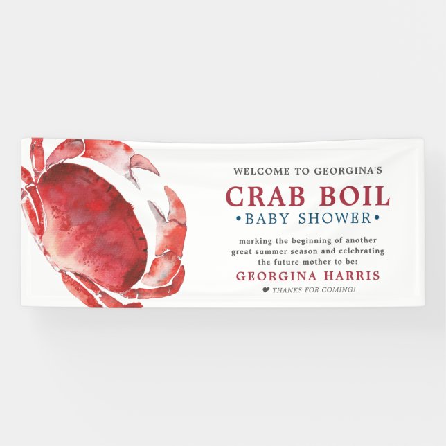 Crimson Crab| Babyparty Banner (Horizontal)