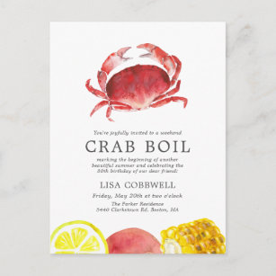 Crimson Crab   Bruchkrebskorb gestrichen Postkarte
