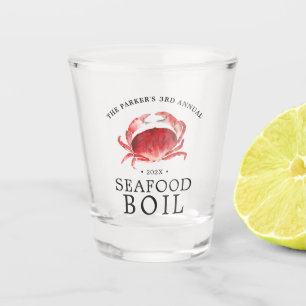 Crimson Crab Crab Boil Theme Schnapsglas