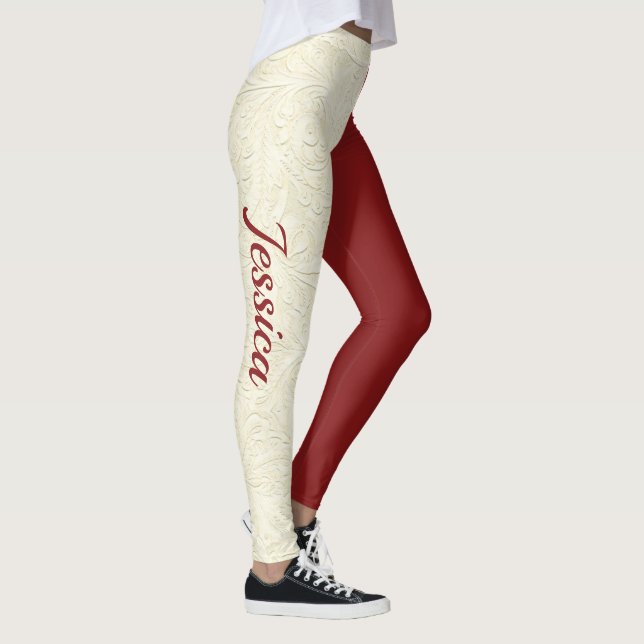 Crimson Cream School COLORS Cheerleader Leggings (Rechts)