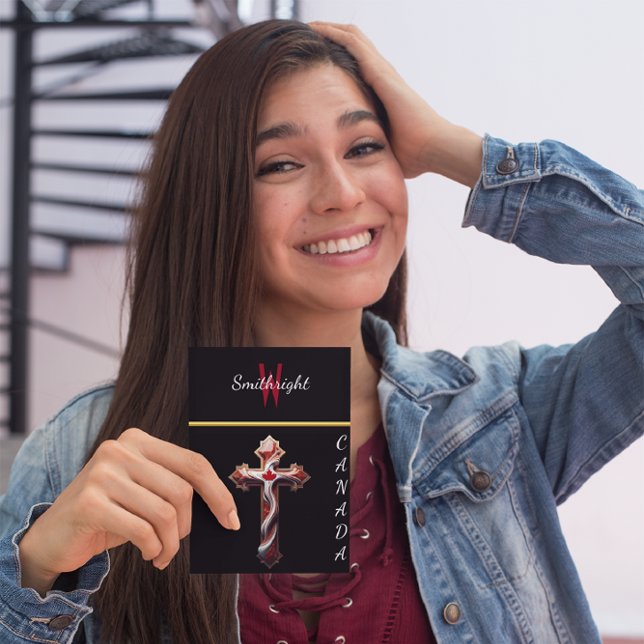 Crimson Cross: Ein Symbol der Hoffnung und des Gla Postkarte (Von Creator hochgeladen)