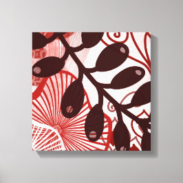 Crimson Currents – Modern Abstract Botanical Art Leinwanddruck