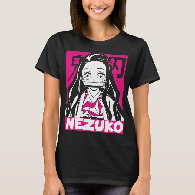Crimson Demon Charmer: Nezuko Anime Inspiriert T-Shirt (Vorderseite)