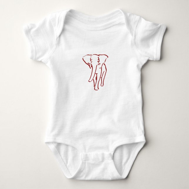 Crimson Elephant Baby Bodysuit Strampler (Vorderseite)