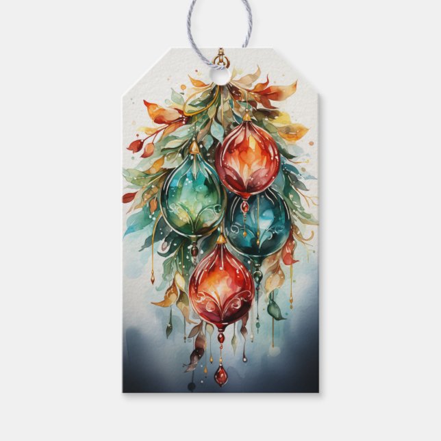 Crimson & Emerald Harmony: Eine Fusion rot & grün Geschenkanhänger (Vorderseite)