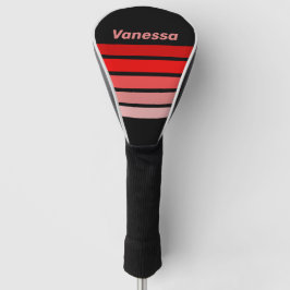 Crimson Fade Across Striping with Name Golf Headcover
